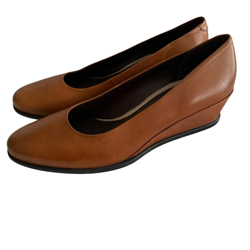ECCO Shape 45 Ladies Brown Wedge Career Slip On Pumps, 10